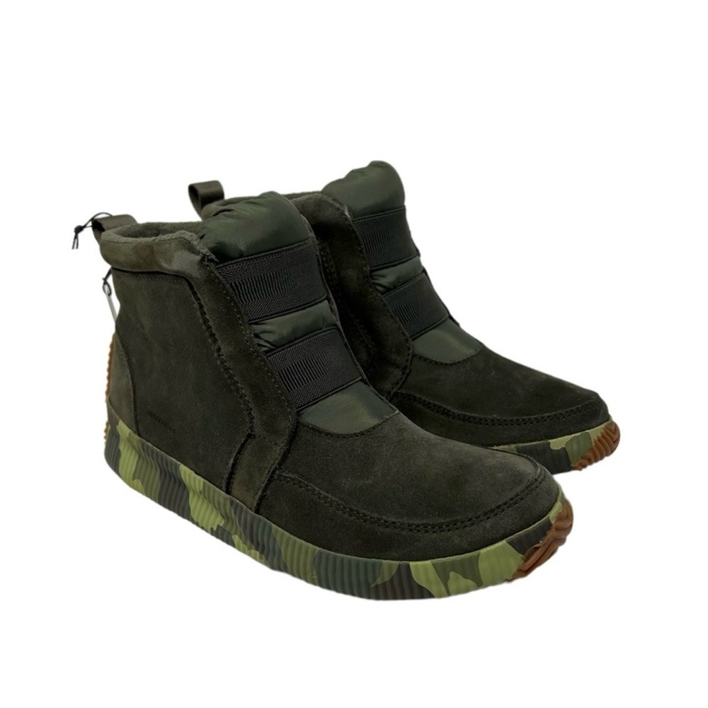 Sorel Out N About Plus Mid Alpine Tundra Green Camo Booties - Picture 3 of 13